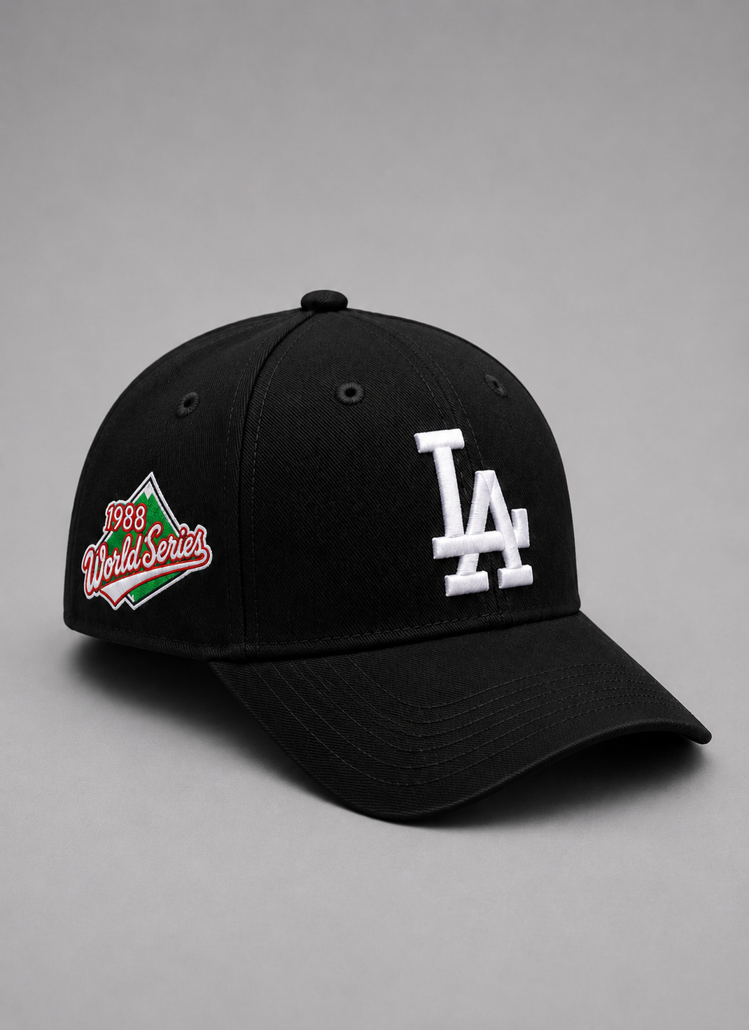 MLB Los Angeles Green Patch Fitted Cap - Black