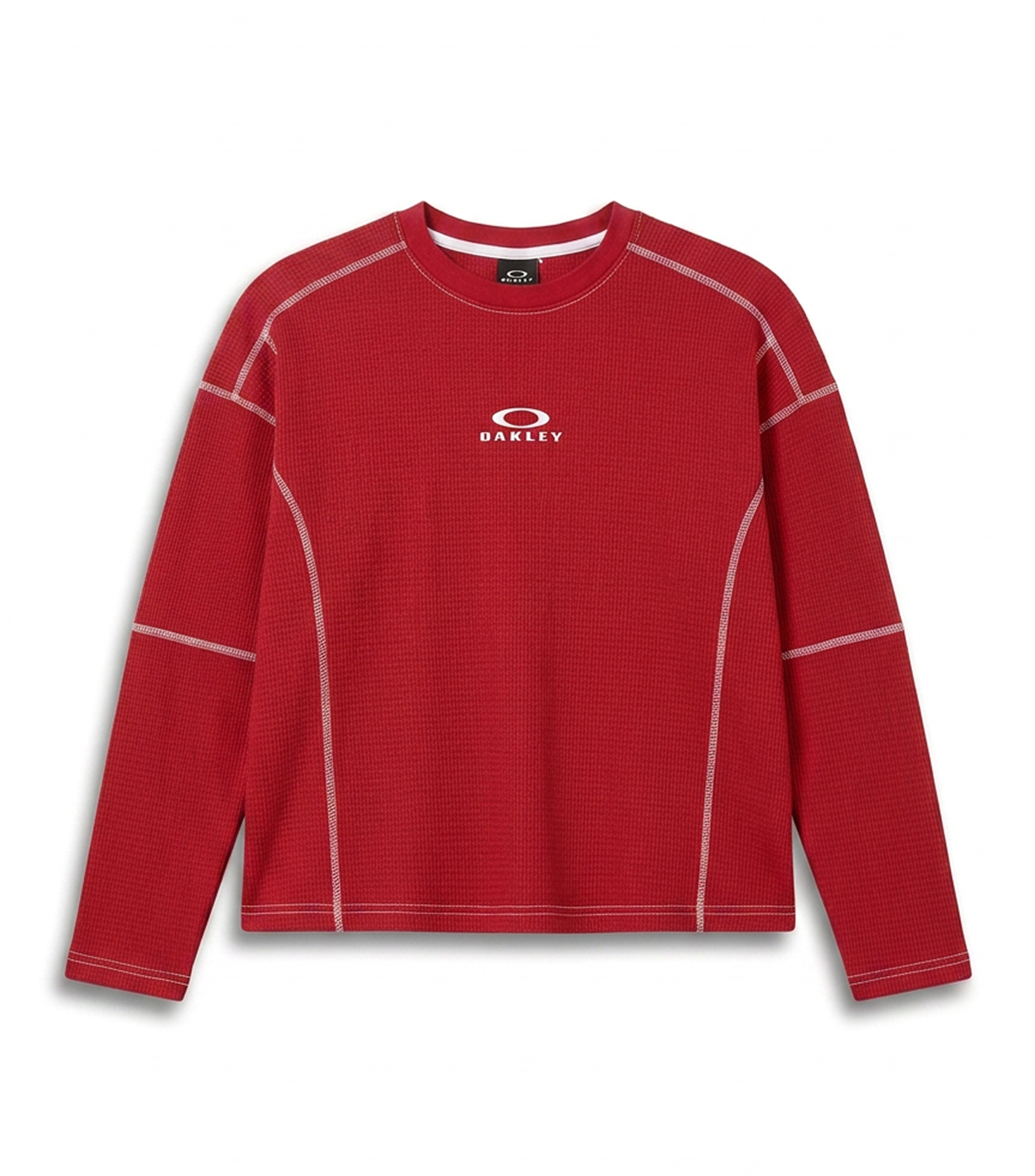 Oakley  Waffle-Knit LS Tee in Red