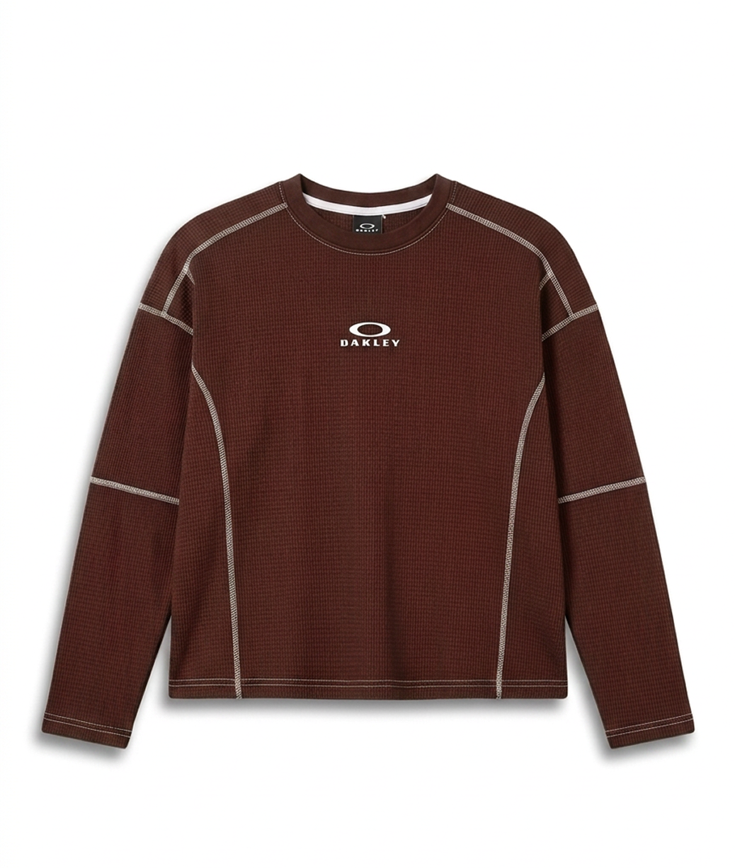 Oakley  Waffle-Knit LS Tee in Brown
