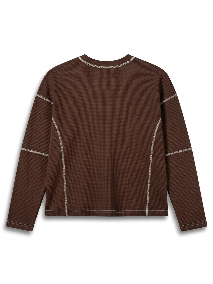 Oakley  Waffle-Knit LS Tee in Brown
