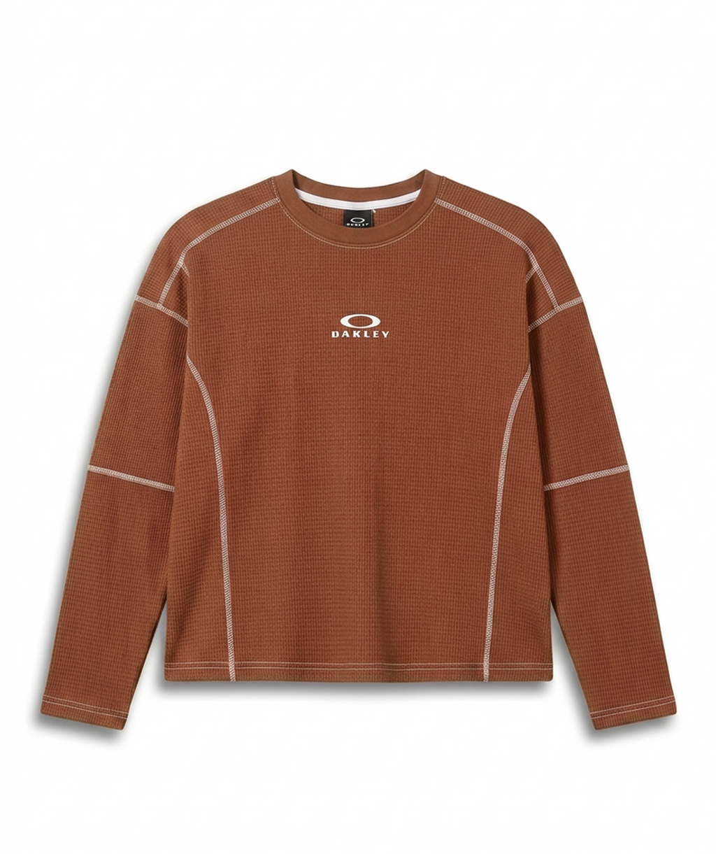 Oakley  Waffle-Knit LS Tee in Light Brown